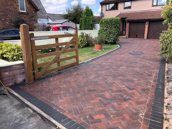 Charcoal bordered block paving driveway in Stroud