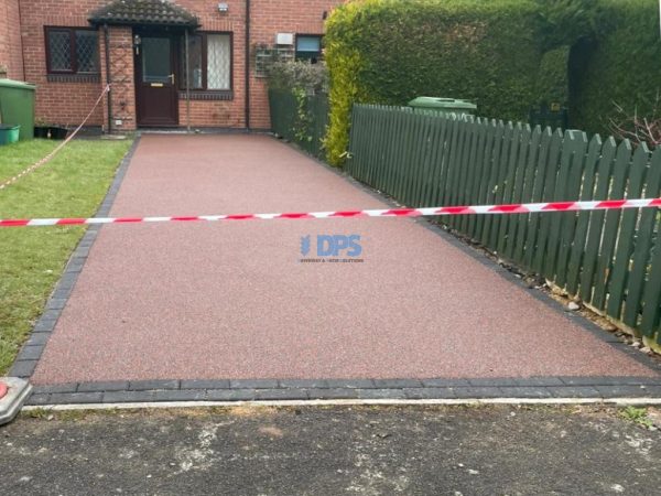 Resin driveway laid with block paving border in Bisley, Gloucestershire