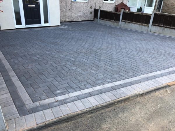 Newly laid driveway with block paving Bishops Cleeve