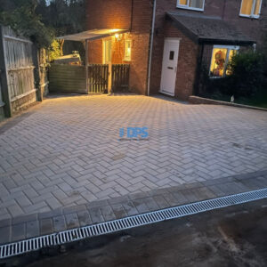 Block Paved Driveway with Brick Retaining Wall in Gloucester